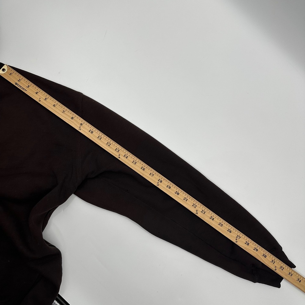 Carhartt K288 DKB Mens Large Brown Midweight Logo Sleeve Hoodie Thrashed READ - Picture 6 of 10